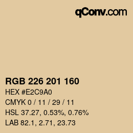 Color code: RGB 226 201 160 | qconv.com