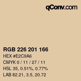 Color code: RGB 226 201 166 | qconv.com