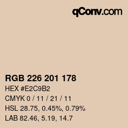 Color code: RGB 226 201 178 | qconv.com