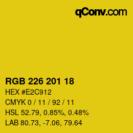 Color code: RGB 226 201 18 | qconv.com