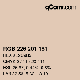 Color code: RGB 226 201 181 | qconv.com