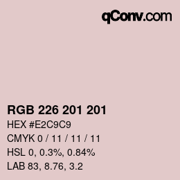 Color code: RGB 226 201 201 | qconv.com