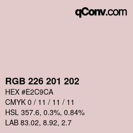 Color code: RGB 226 201 202 | qconv.com