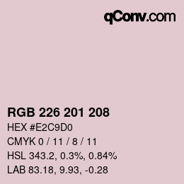 Color code: RGB 226 201 208 | qconv.com