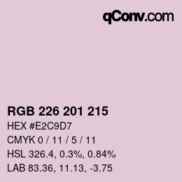 Color code: RGB 226 201 215 | qconv.com