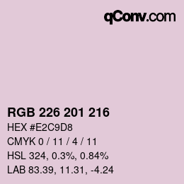 Color code: RGB 226 201 216 | qconv.com