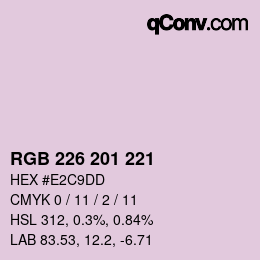 Color code: RGB 226 201 221 | qconv.com