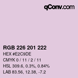 Color code: RGB 226 201 222 | qconv.com