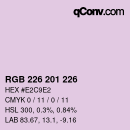 Color code: RGB 226 201 226 | qconv.com