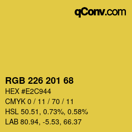 Color code: RGB 226 201 68 | qconv.com