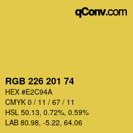 Color code: RGB 226 201 74 | qconv.com