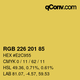 Color code: RGB 226 201 85 | qconv.com