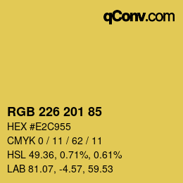 颜色代码: RGB 226 201 85 | qconv.com