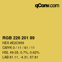 Color code: RGB 226 201 89 | qconv.com
