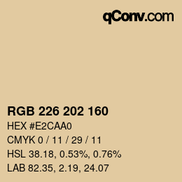 カラーコード: RGB 226 202 160 | qconv.com