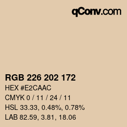 Color code: RGB 226 202 172 | qconv.com