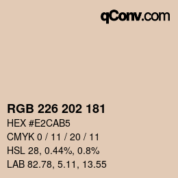 Color code: RGB 226 202 181 | qconv.com