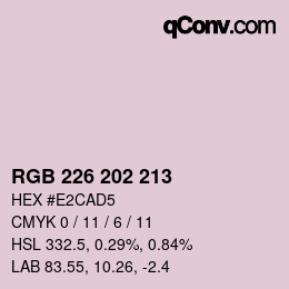 Color code: RGB 226 202 213 | qconv.com