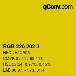 カラーコード: RGB 226 202 3 | qconv.com