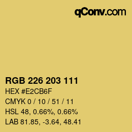 颜色代码: RGB 226 203 111 | qconv.com
