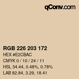 カラーコード: RGB 226 203 172 | qconv.com