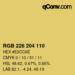 カラーコード: RGB 226 204 110 | qconv.com