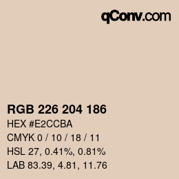 Color code: RGB 226 204 186 | qconv.com