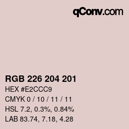 Color code: RGB 226 204 201 | qconv.com
