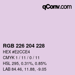 Color code: RGB 226 204 228 | qconv.com