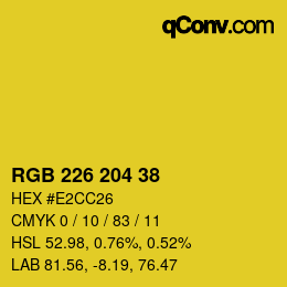 Color code: RGB 226 204 38 | qconv.com