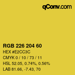 Color code: RGB 226 204 60 | qconv.com