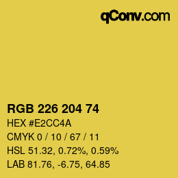 Color code: RGB 226 204 74 | qconv.com