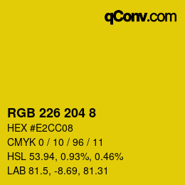Color code: RGB 226 204 8 | qconv.com