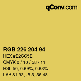 Color code: RGB 226 204 94 | qconv.com