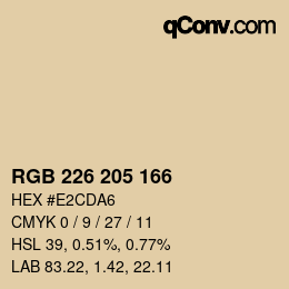 Color code: RGB 226 205 166 | qconv.com