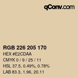 カラーコード: RGB 226 205 170 | qconv.com