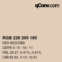 Color code: RGB 226 205 185 | qconv.com