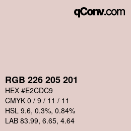 Color code: RGB 226 205 201 | qconv.com