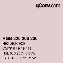 颜色代码: RGB 226 206 206 | qconv.com