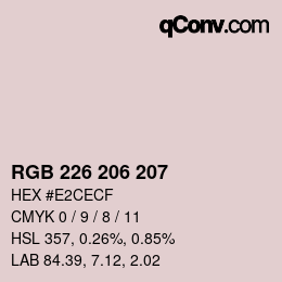 Código de color: RGB 226 206 207 | qconv.com