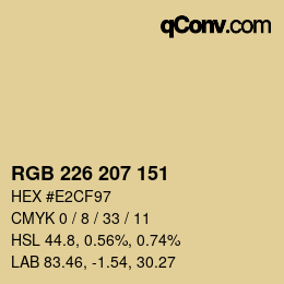 Color code: RGB 226 207 151 | qconv.com