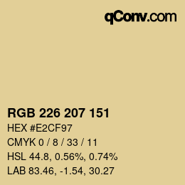 颜色代码: RGB 226 207 151 | qconv.com