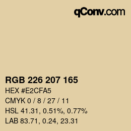 Color code: RGB 226 207 165 | qconv.com