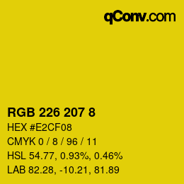 カラーコード: RGB 226 207 8 | qconv.com