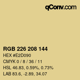 Código de color: RGB 226 208 144 | qconv.com