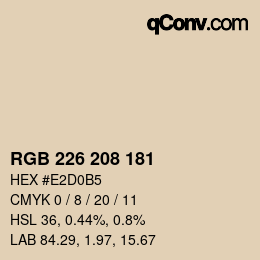 Color code: RGB 226 208 181 | qconv.com