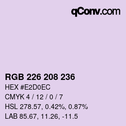 Código de color: RGB 226 208 236 | qconv.com