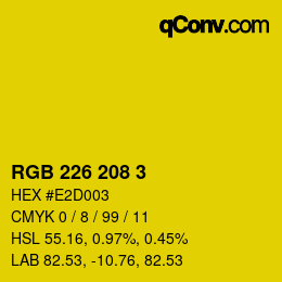 颜色代码: RGB 226 208 3 | qconv.com