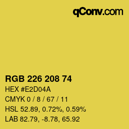 Color code: RGB 226 208 74 | qconv.com