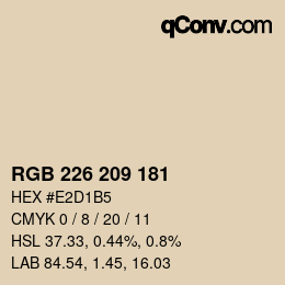 Color code: RGB 226 209 181 | qconv.com